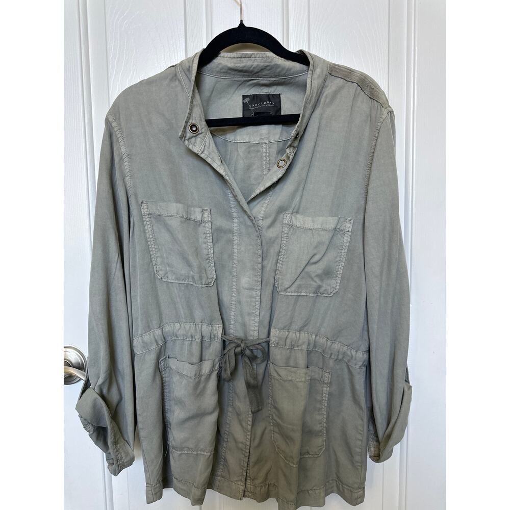 Sanctuary Crafted & Tailored lightweight all year utility jacket in army green